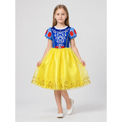 Children's Dress with Short Sleeves and a Red Belt Costume Dresses detail