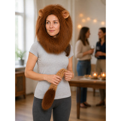 Halloween Lion Headpiece with Tail for Pets lifestyle view