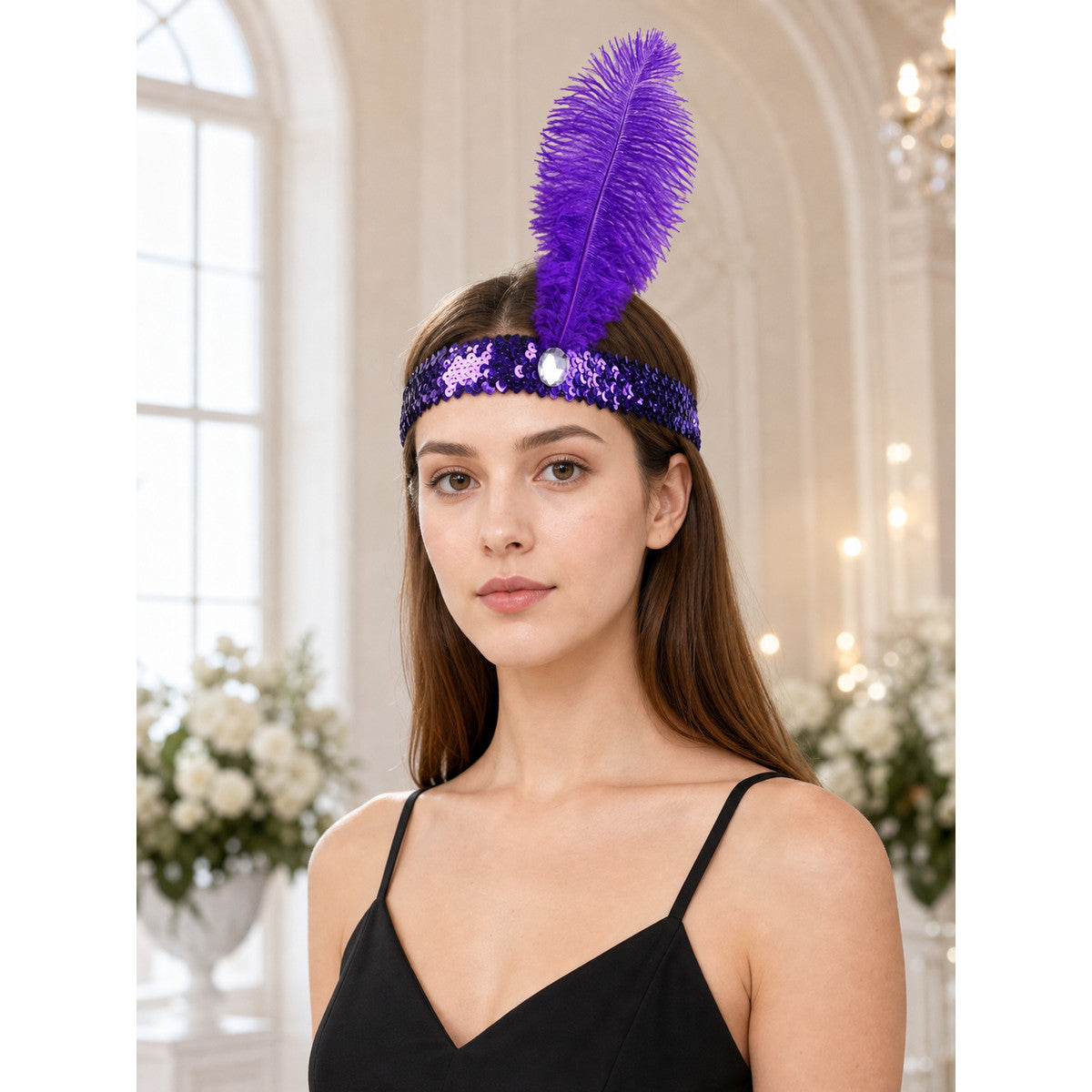 Feather and Sequin Headband for Carnival lifestyle