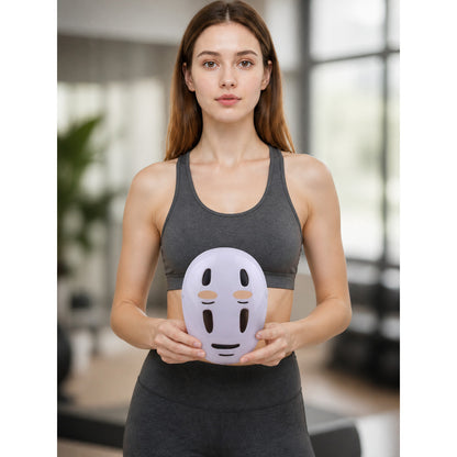 White No-Face Mask for Cosplay with Cutouts lifestyle