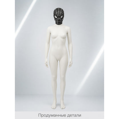 Carnival Mask with White Web Pattern for Halloween and Cosplay Costume Masks detail