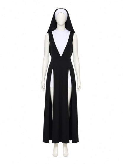Long Black Sleeveless Ritual Robe product detail
