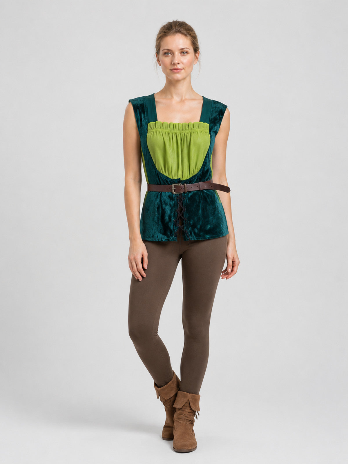 Elf Costume: Green Vest with Belt Costumes detail