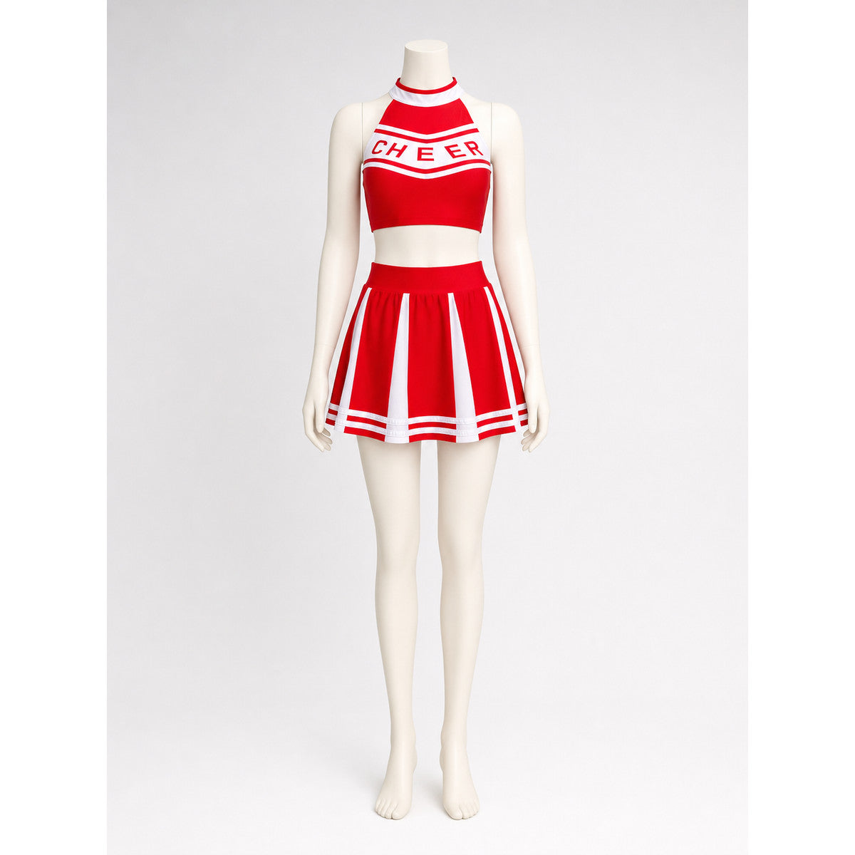 Stage Costume: Red Top and Skirt with White Stripes lifestyle