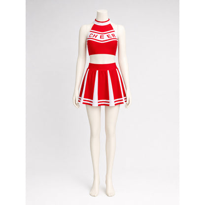 Stage Costume: Red Top and Skirt with White Stripes lifestyle