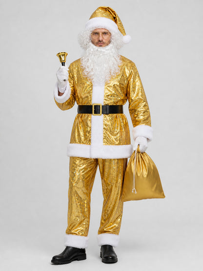 Gold Santa Claus Costume with Accessories
