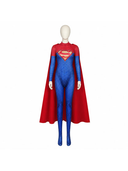 Cosplay Jumpsuit with Cape and Chest Emblem