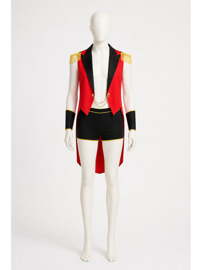 Pirate costume with a red vest and black shorts Costumes detail