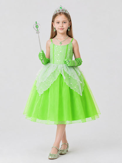 Princess Costume Set: Green Dress and Accessories Costume Dresses detail
