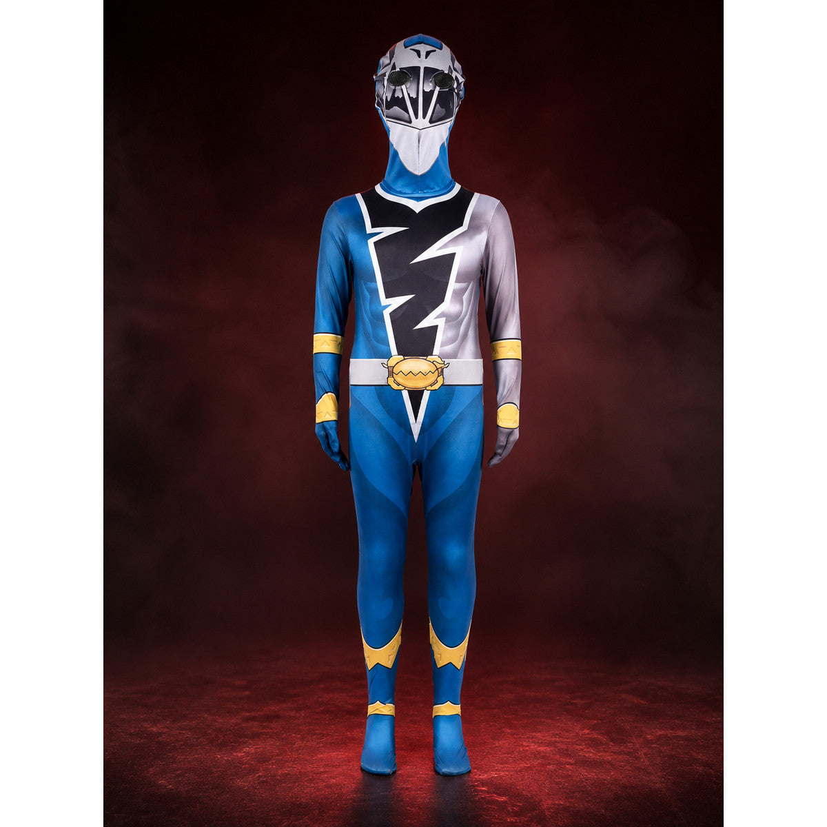 Geometric Color Block Hooded Bodysuit Costume with Lightning Print main product view