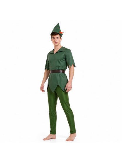 Peter Pan Cosplay Costume with Hat and Belt Costume Headwear detail