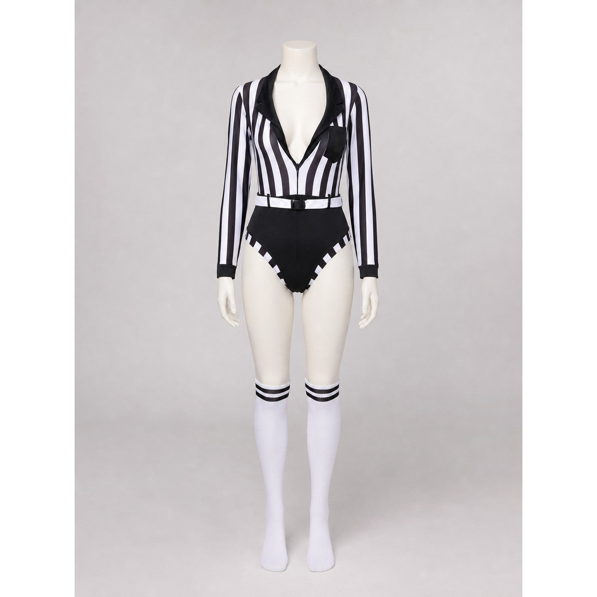 Judge Cosplay Costume: Black and White Jumpsuit
