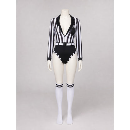 Judge Cosplay Costume: Black and White Jumpsuit