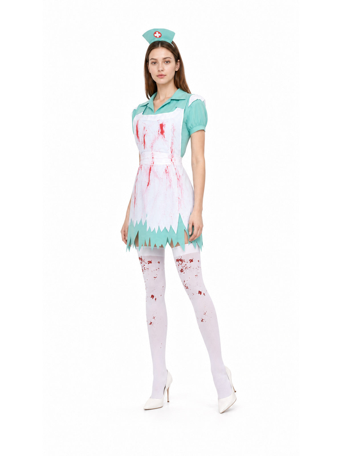 Medical Costume with Blood and Cross for Halloween Costumes detail