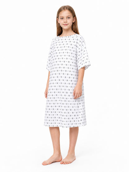 White Eleven Cosplay Dress with Black Flowers Costume Dresses detail