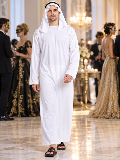 White Arabian-Style Costume with Headpiece lifestyle view