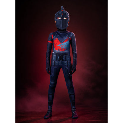 Armored Future Warrior Jumpsuit Costume with Red Eye Strip and Geometric Print main product view
