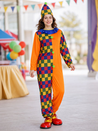Clown Costume Jumpsuit with Hat for Parties lifestyle view