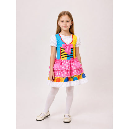 Clown costume dress with ruffles and a bow for parties Costume Dresses detail