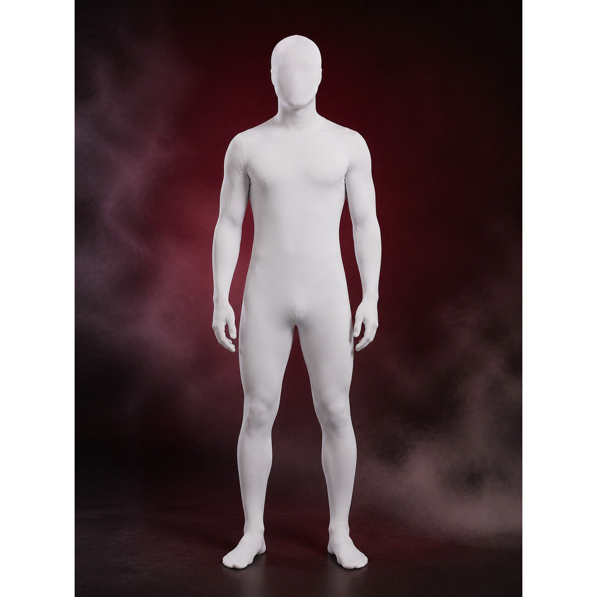 Adult White Invisible Man Full Body Suit Halloween Costume main product view