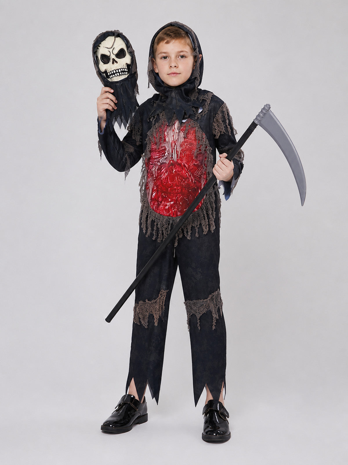 Skeleton cosplay costume with mask and scythe Costume Masks detail