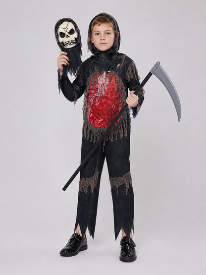 Skeleton cosplay costume with mask and scythe Costume Masks detail