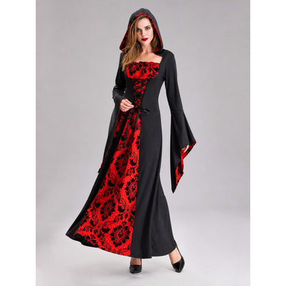 Long Gothic-Style Hooded Dress