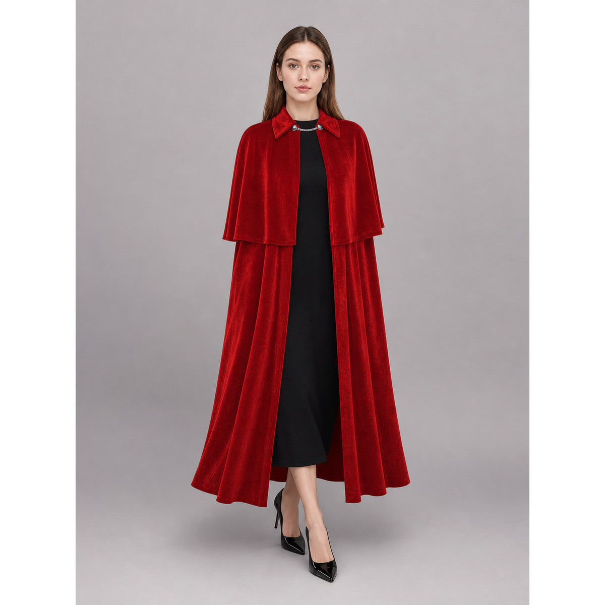 Red Vampire Costume Cape for Halloween lifestyle