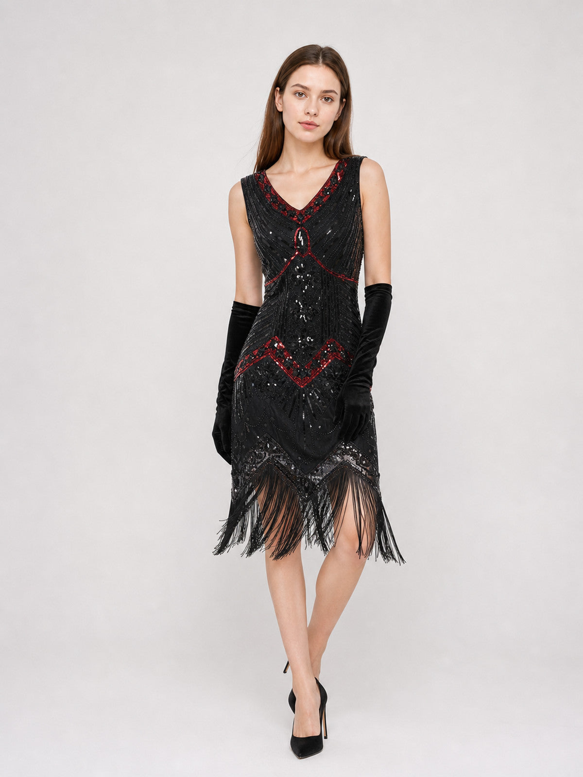 1920s Sequin and Fringe Flapper Dress