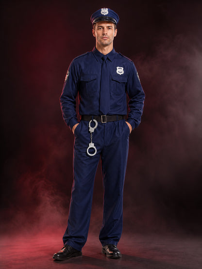 Police Costume with Cap and Belt for Masquerades main product view