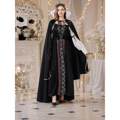 Queen Costume Dress with Cape and Crown lifestyle view