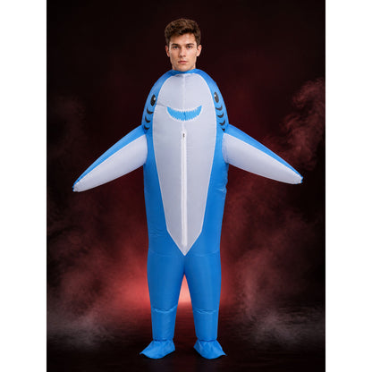 Shark Bodysuit Costume with Fin Sleeves, Halloween Outfit main product view