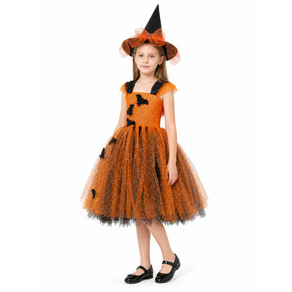 Halloween Witch Costume with Glitter and Spiderweb Costumes detail