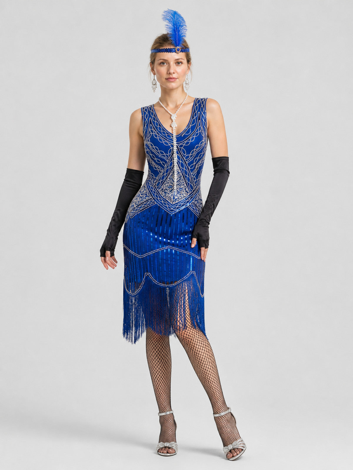1920s Retro Sequin and Fringe Dress Costume Dresses detail