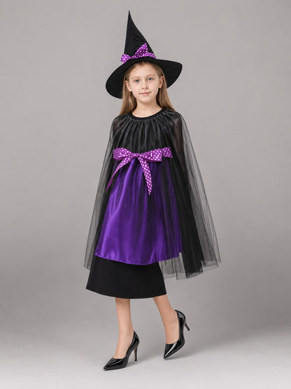 Purple Carnival Cloak with Witch Hat