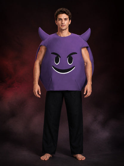 Inflatable Purple Eggplant Costume with Cartoon Face, Halloween Party Outfit main product view