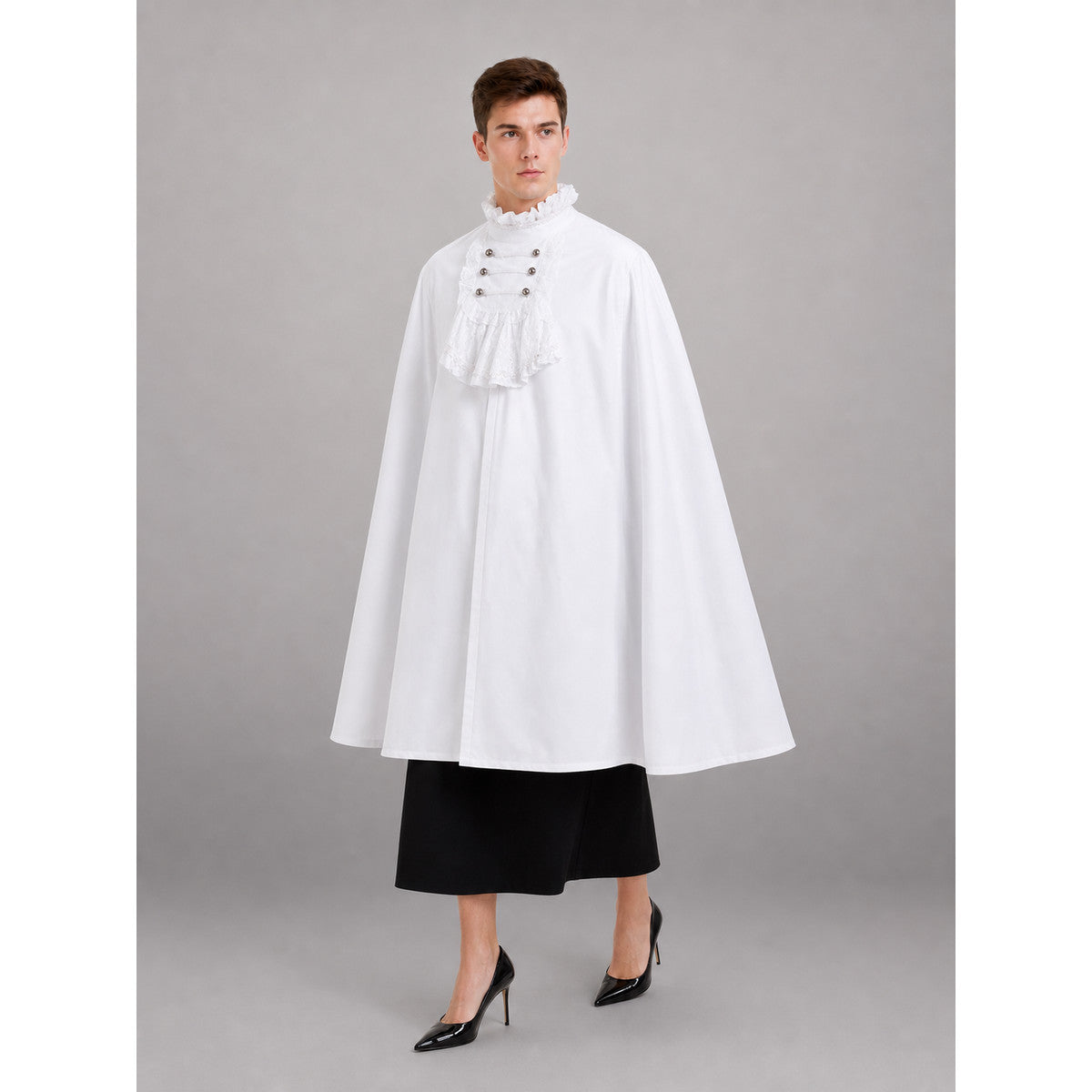 White Shirt with Jabot in Vintage Formal Style occasion guide