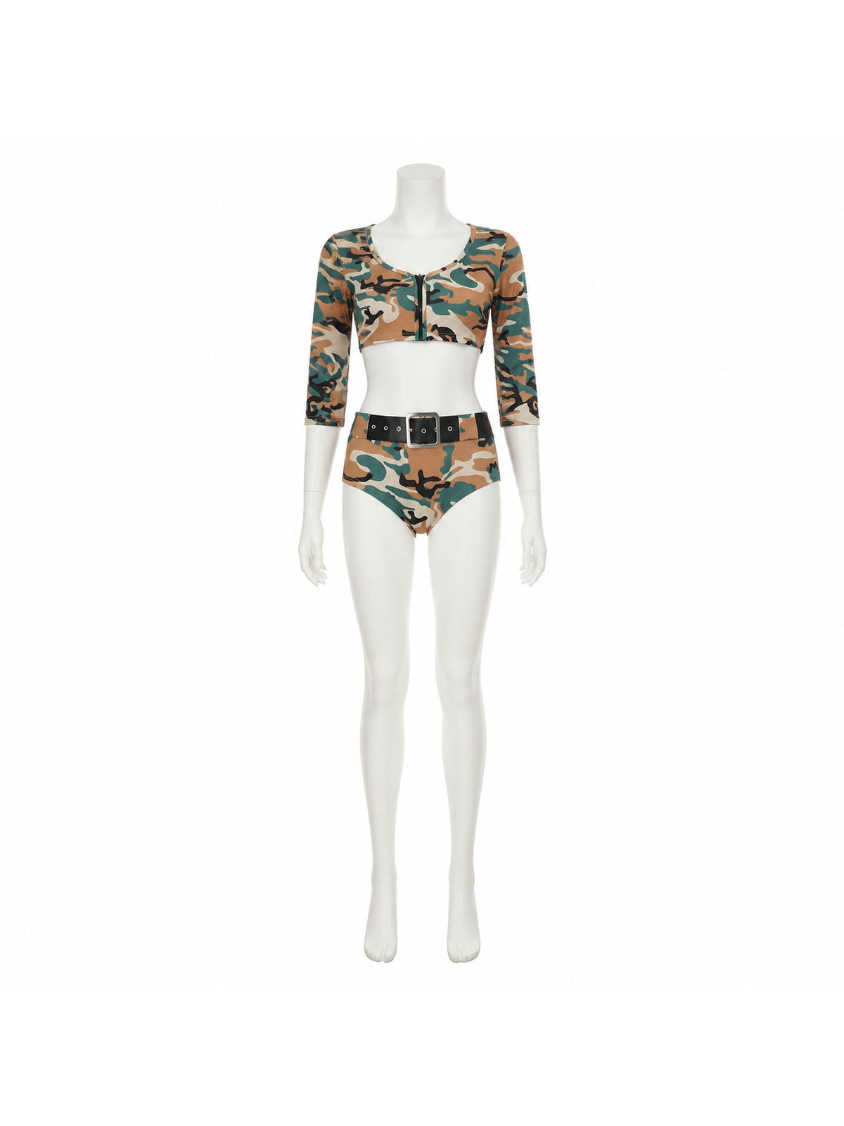 Camouflage Print Bikini with Long Sleeves product detail