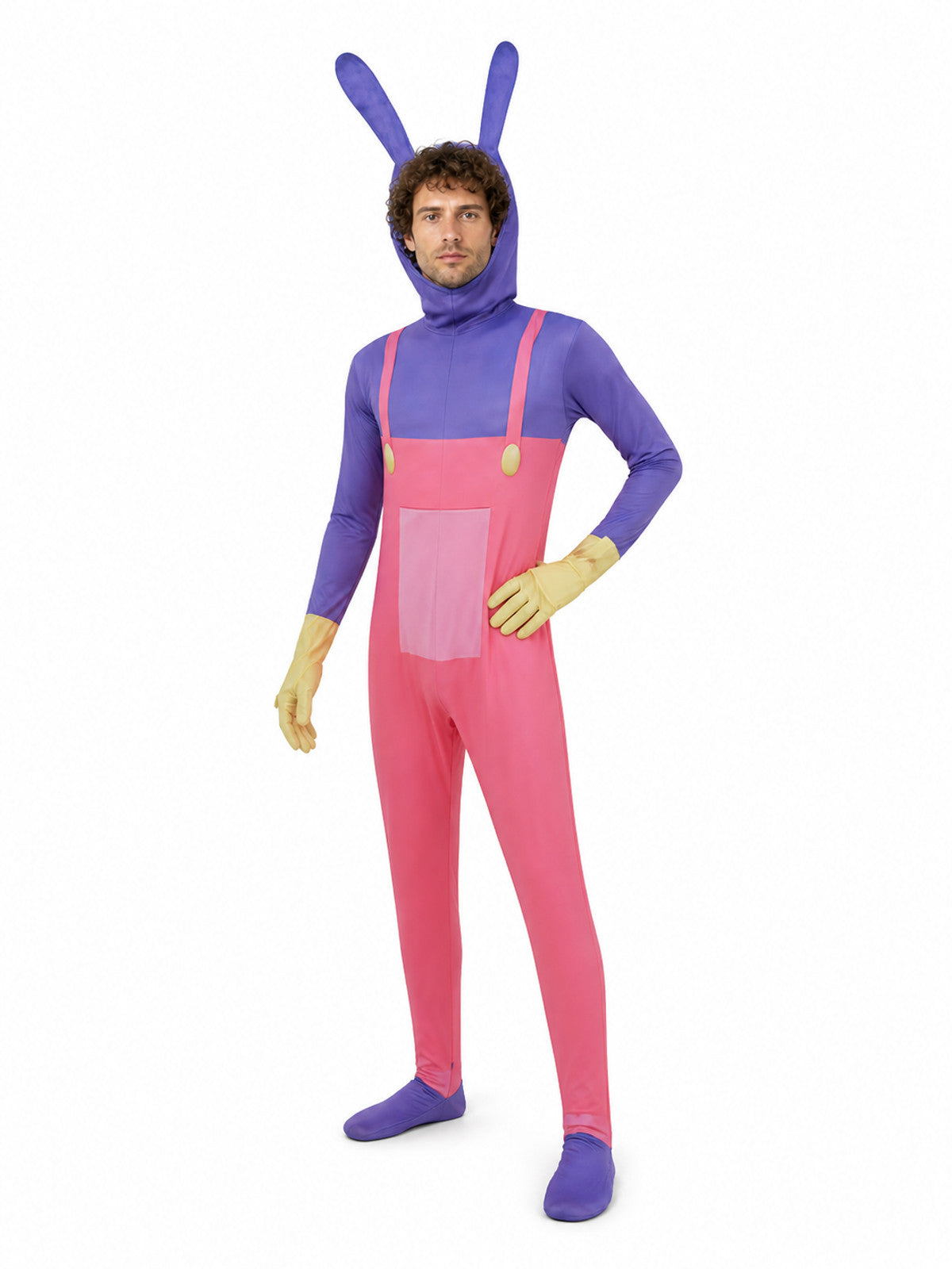 Pomni Purple and Pink Hooded Cosplay Jumpsuit
