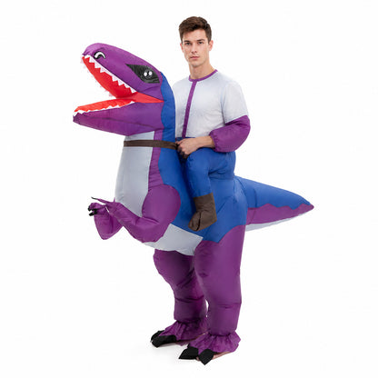 Inflatable Dinosaur Costume with Long Tail on-model front view