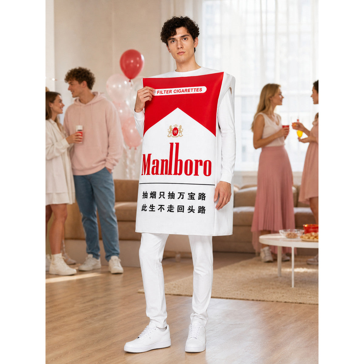 Cigarette Pack Costume for Halloween and Parties lifestyle view