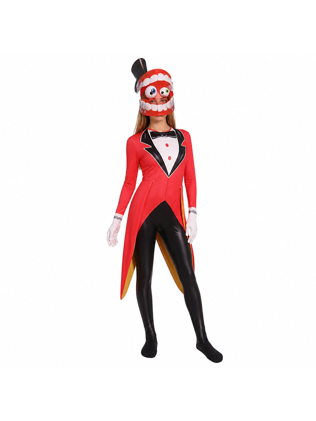 Clown Cosplay Costume, Red Jumpsuit Costumes detail