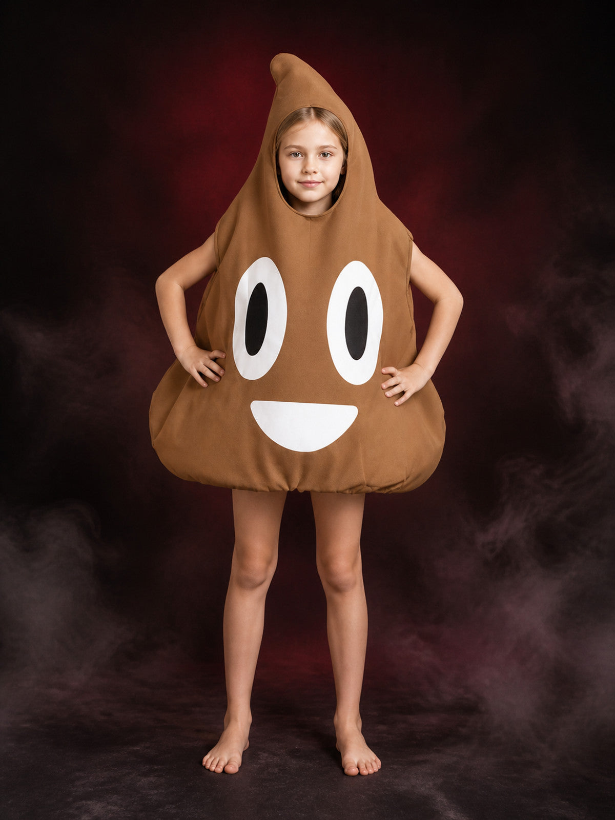 Brown Cartoon Poop Hooded Bodysuit Costume, Funny Halloween Party Outfit main product view