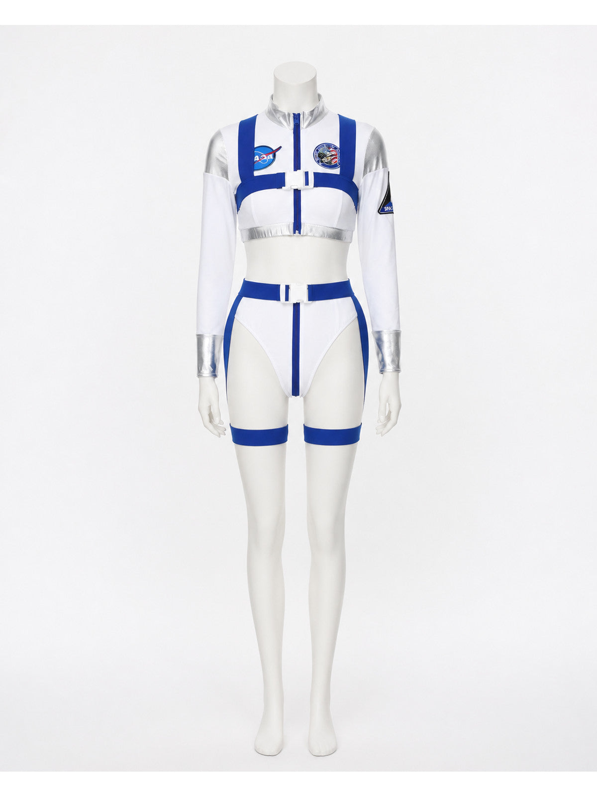White and Blue Space-Themed Stage Costume Costumes detail
