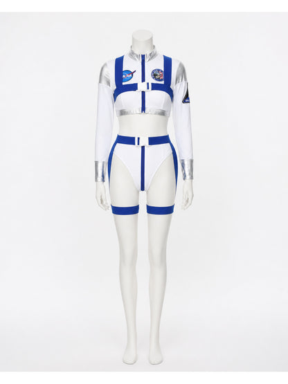 White and Blue Space-Themed Stage Costume Costumes detail