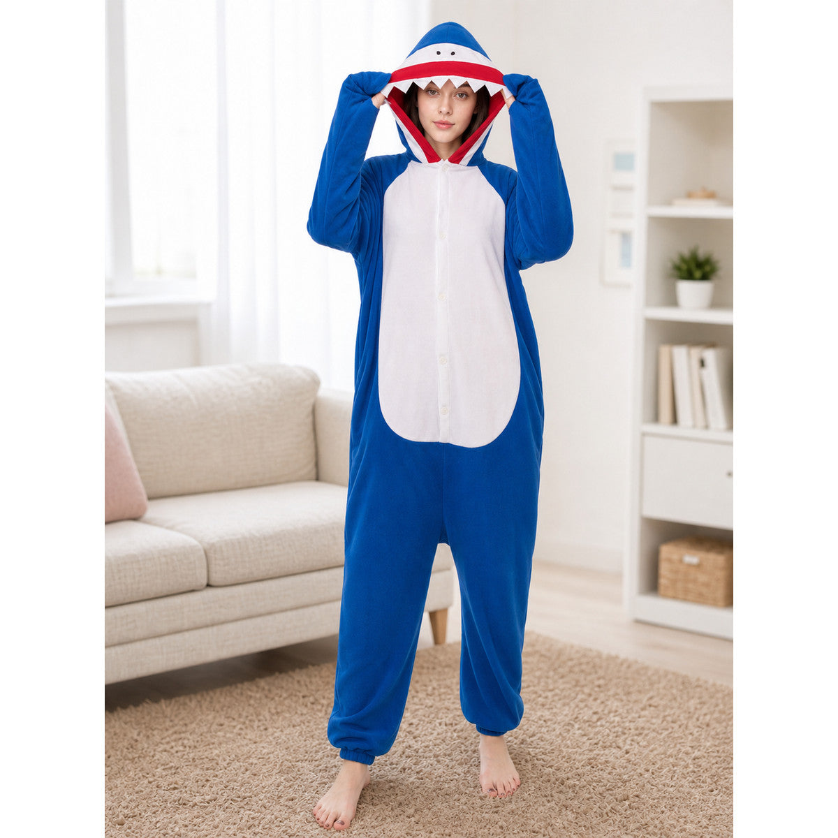 Shark Hooded Kigurumi Pajama Jumpsuit lifestyle