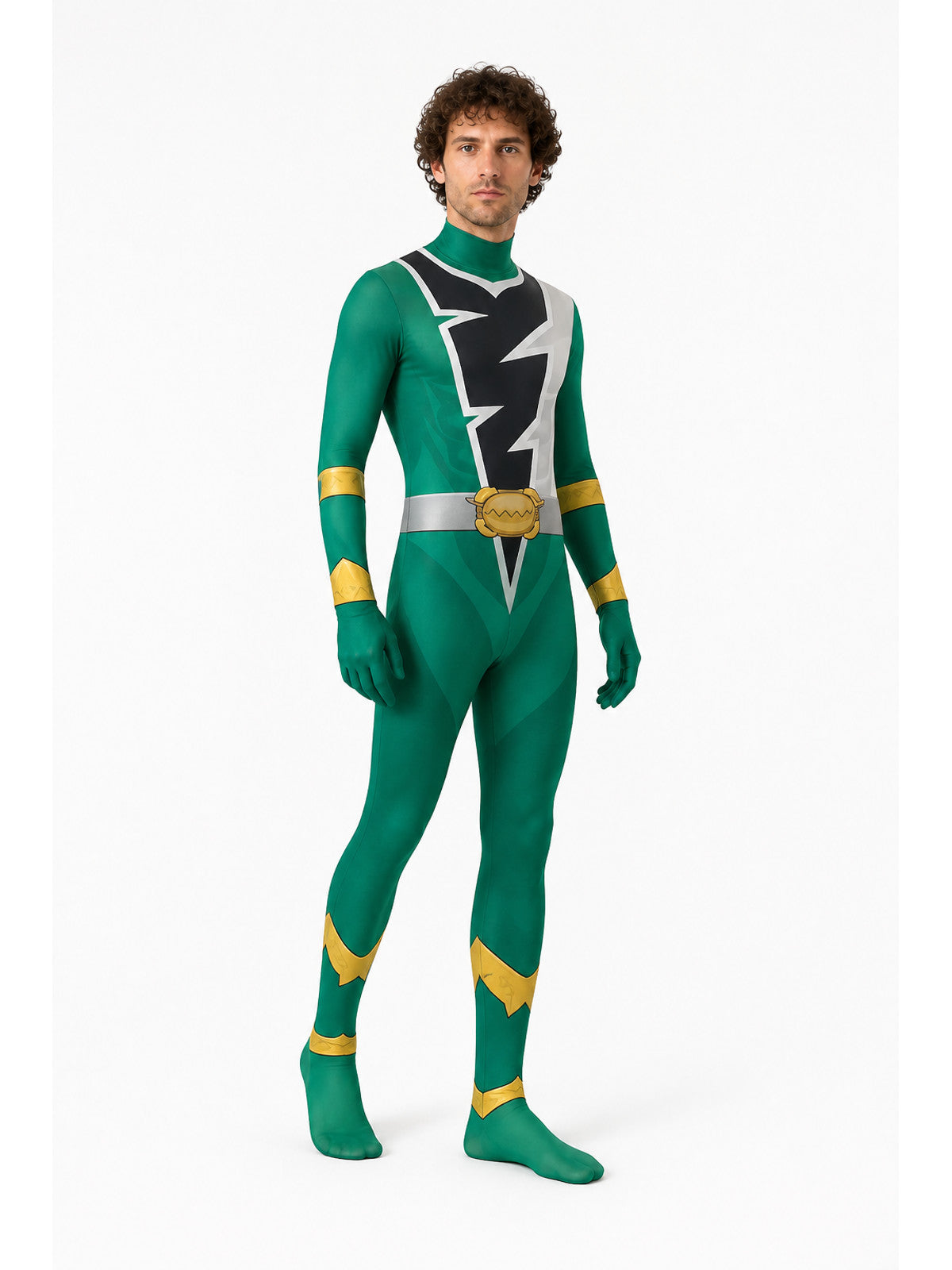 Knight Jumpsuit Costume with Mask and Zipper Costume Masks detail