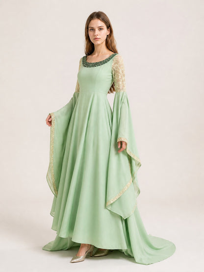 Cosplay Dress with Long Sleeves and a Train