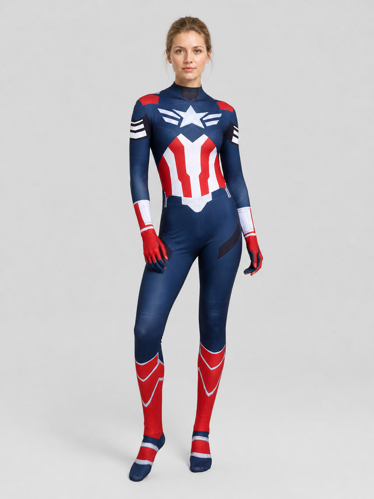 Captain America 4 Costume, One-Piece Cosplay Jumpsuit