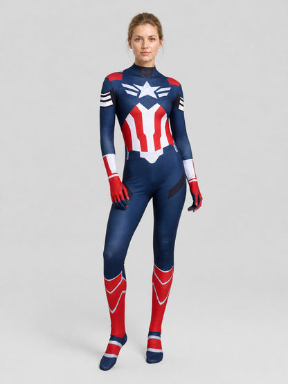Captain America 4 Costume, One-Piece Cosplay Jumpsuit